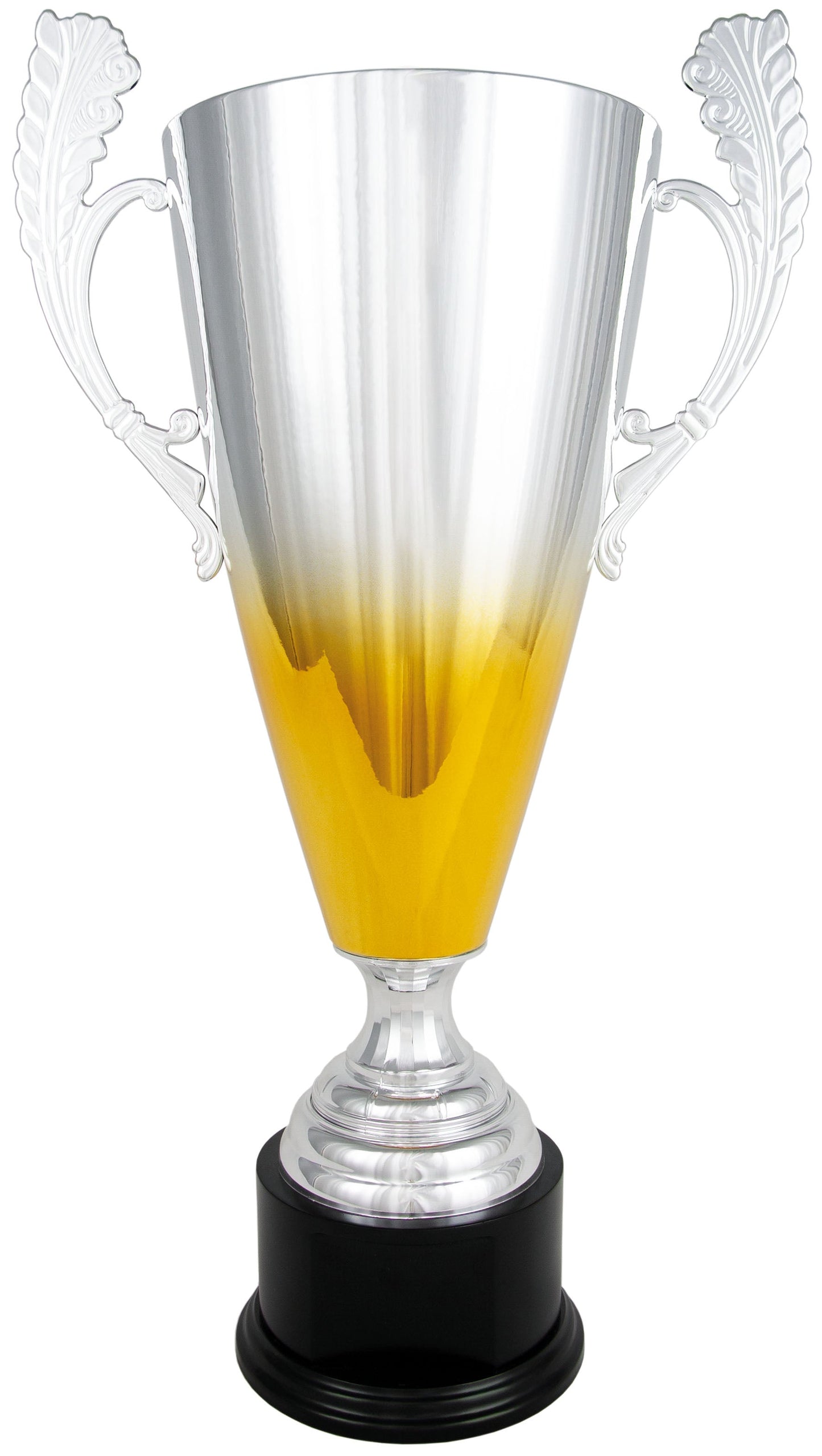 Copa Plateada con Cuenco Liso y Asas Curvas Elegantes