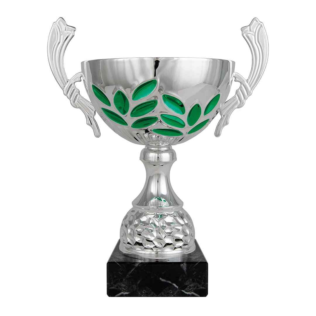 Copa Bicolor con Hojas Verdes Incrustadas