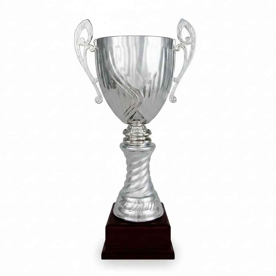 Copa Plateada con Peana de Balón