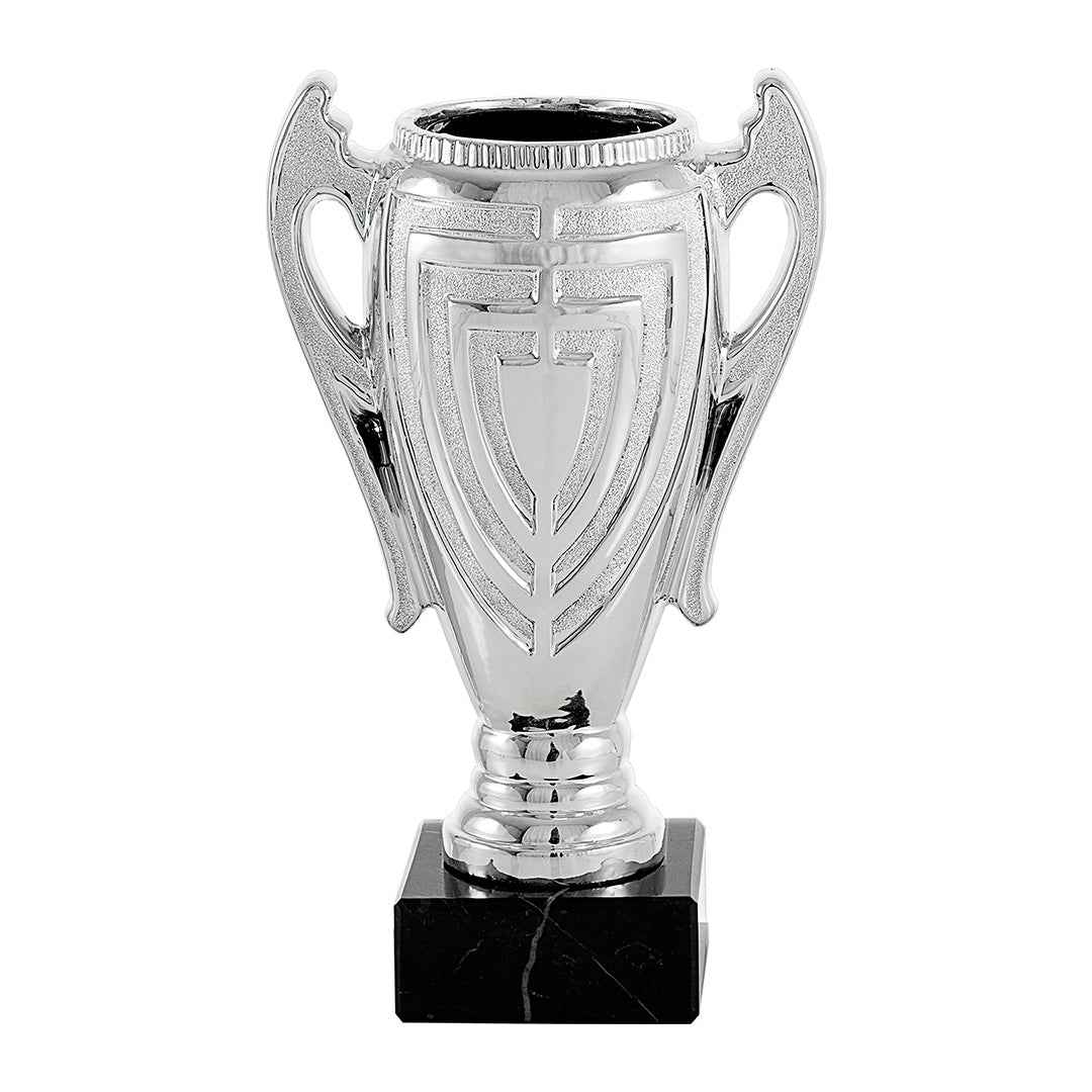 Copa Plateada con Escudo Central Grabado