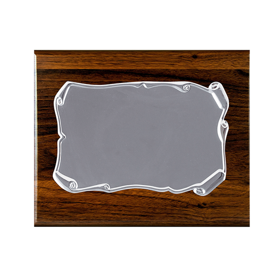 Placa de Madera de Nogal con Marco Ondulado