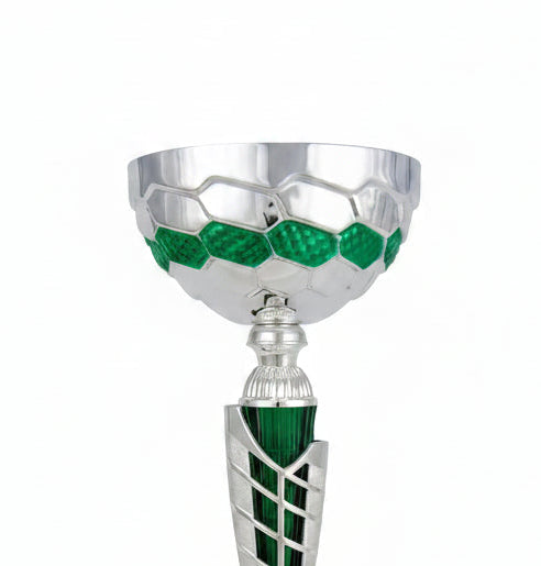 Copa Plateada con Cuenco de Panal Verde y Tallo Calado -detalle