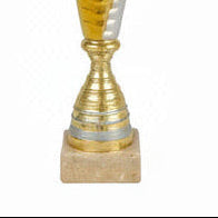 Copa de Gala Plateada con Corona de Puntas Doradas-detalle base