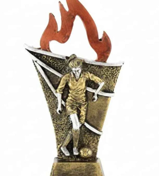 Trofeo Fútbol Femenino con Llamas