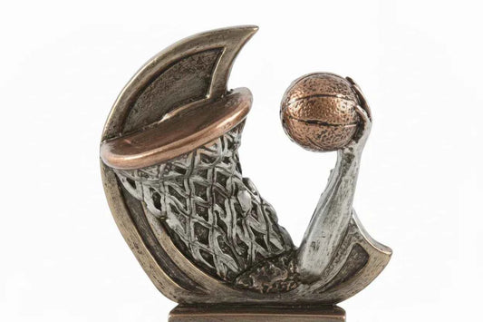 Trofeo de Baloncesto en Resina Negro, Plata y Oro