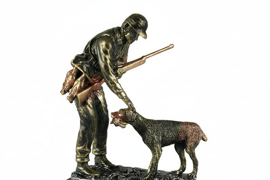 Trofeo Caza Cazador con Perro-detalle
