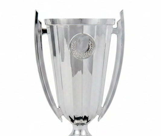 Trofeo Copa Clásica Plateada con Emblema de Laurel-detalle