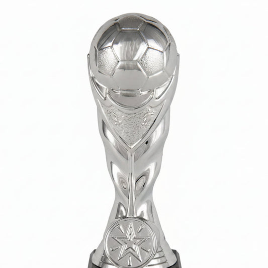 Trofeo Copa del Mundo Plateada con Emblema Estelar-detalle