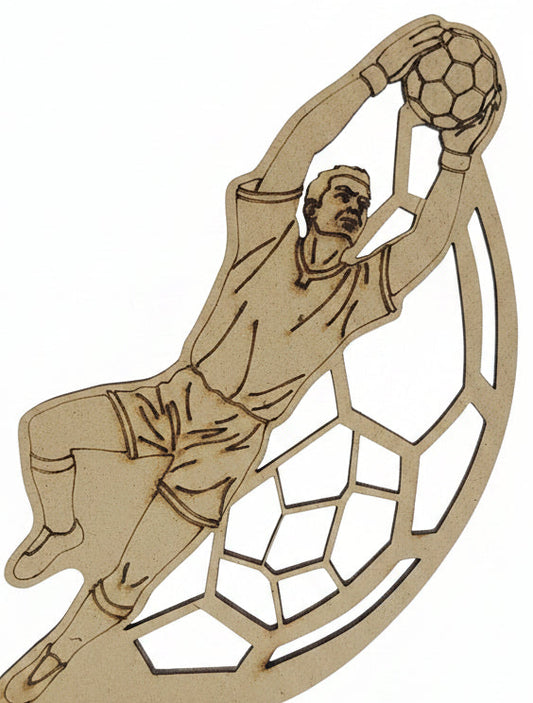 Trofeo de Madera Portero de Fútbol Grabado-detalle