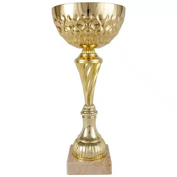 Copa Dorada Labrada con Base de Mármol