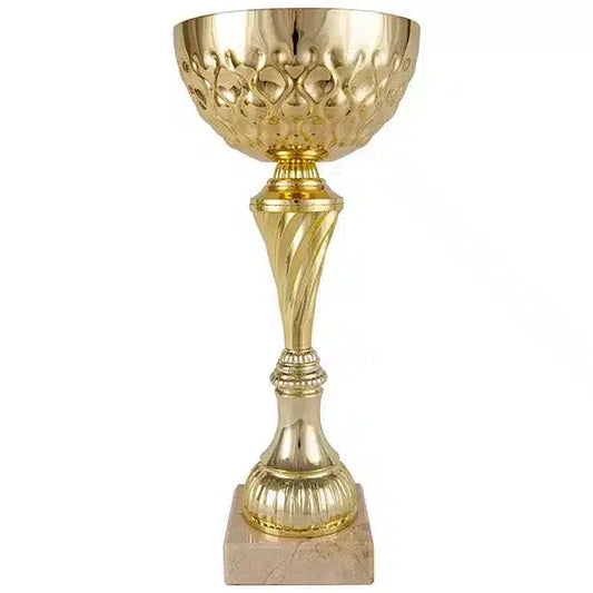Copa Dorada Labrada con Base de Mármol