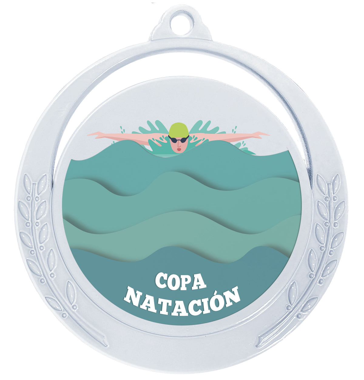 Medalla Circular Personalizable a Todo Color 60mm Laurel