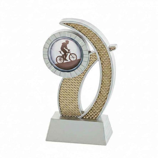 Trofeo Multideporte con Figura Plateada y Dorada y Base Plateada