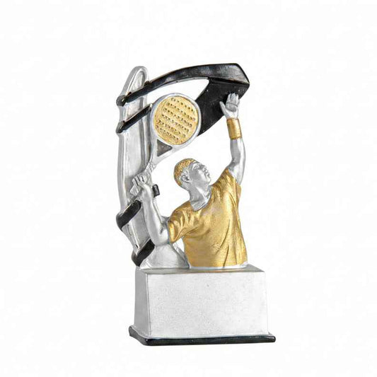 Trofeo Pádel Plateado y Dorado con Jugador y Pala