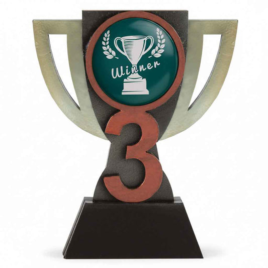 Trofeo Multideporte Bronce con Copa Calada, Número 3 Bronce