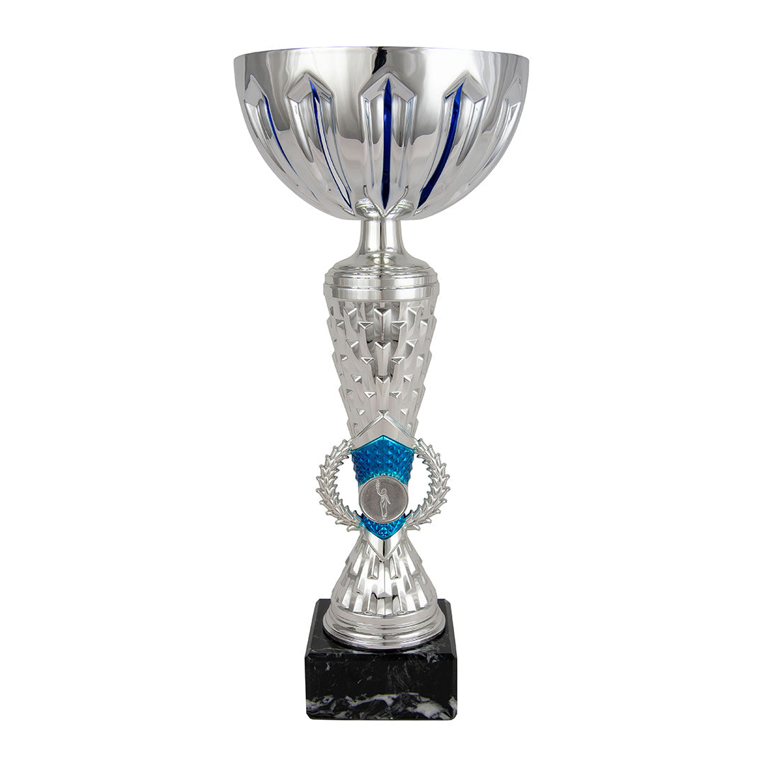 Copa Plateada Cuenco con Flechas Azules-Trofeos Robles