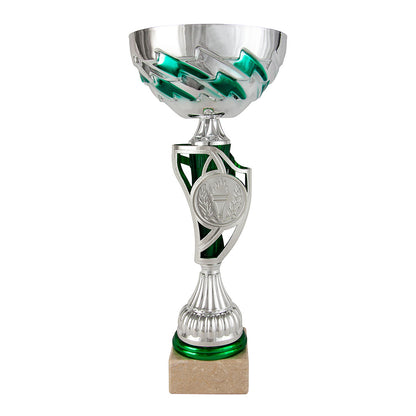Copa Plateada Cuenco Zigzag Verde-Trofeos Robles