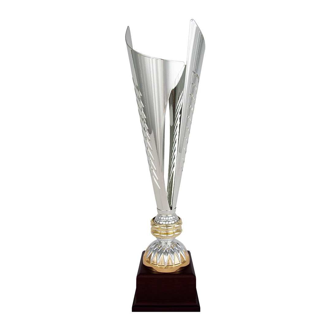 Copa Clásica Plateada Cáliz con Grabado en Espiga-Trofeos Robles