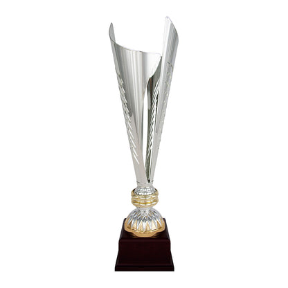Copa Clásica Plateada Cáliz con Grabado en Espiga-Trofeos Robles