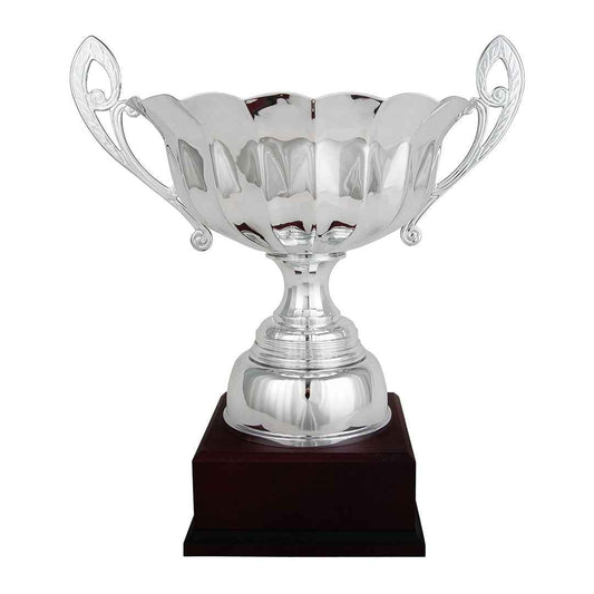 Copa Plateada Festoneada con Asas de Voluta