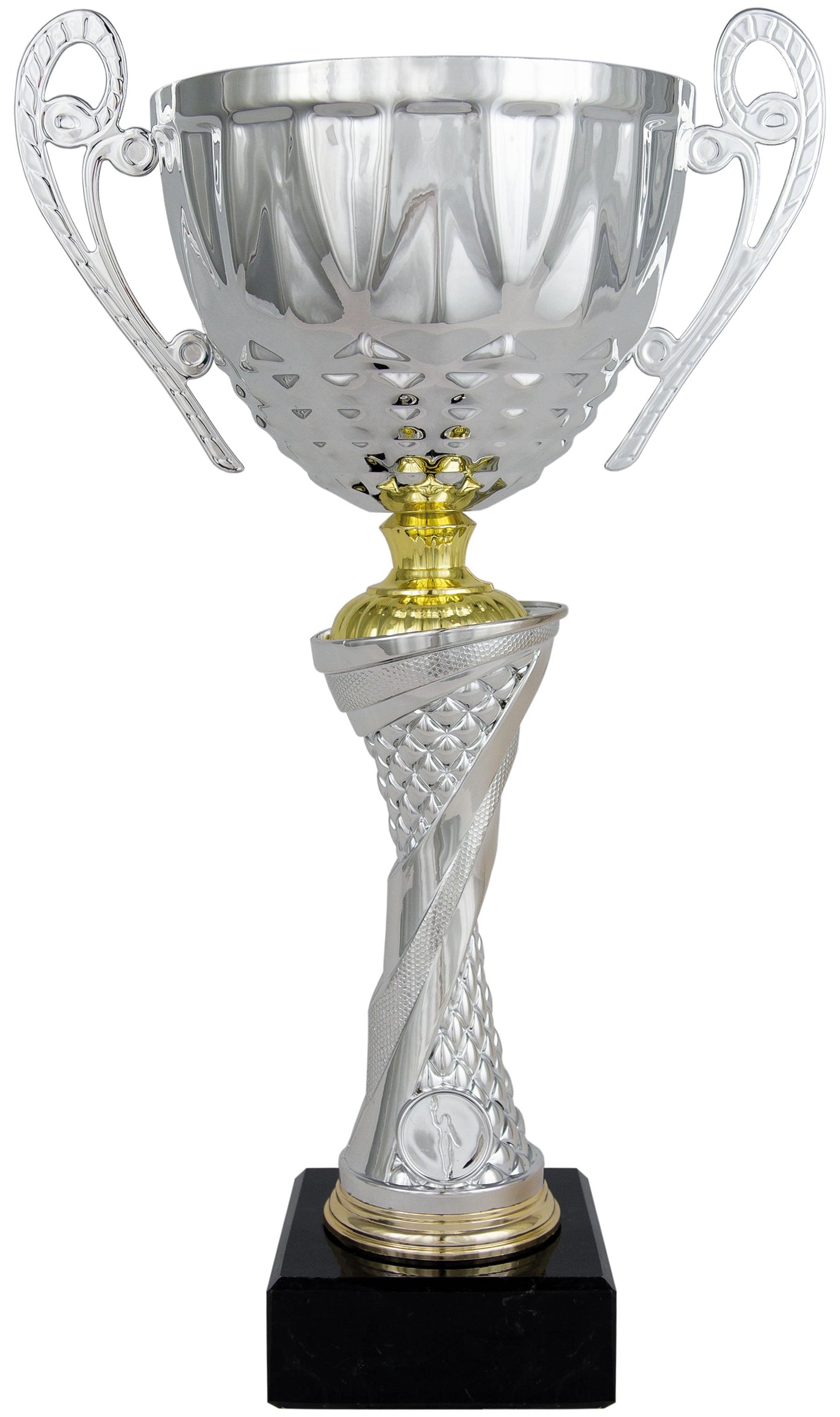 Copa Plateada con Cuenco Panal de Abeja y Asas de Laurel