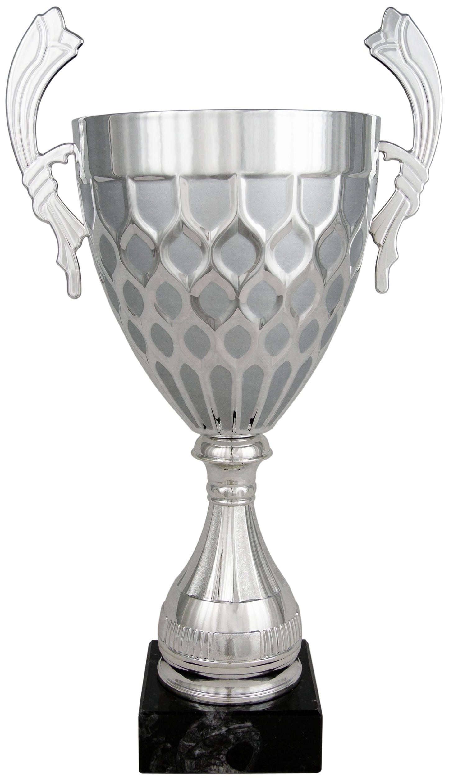 Copa Plateada con Cuenco Liso y Asas Curvas