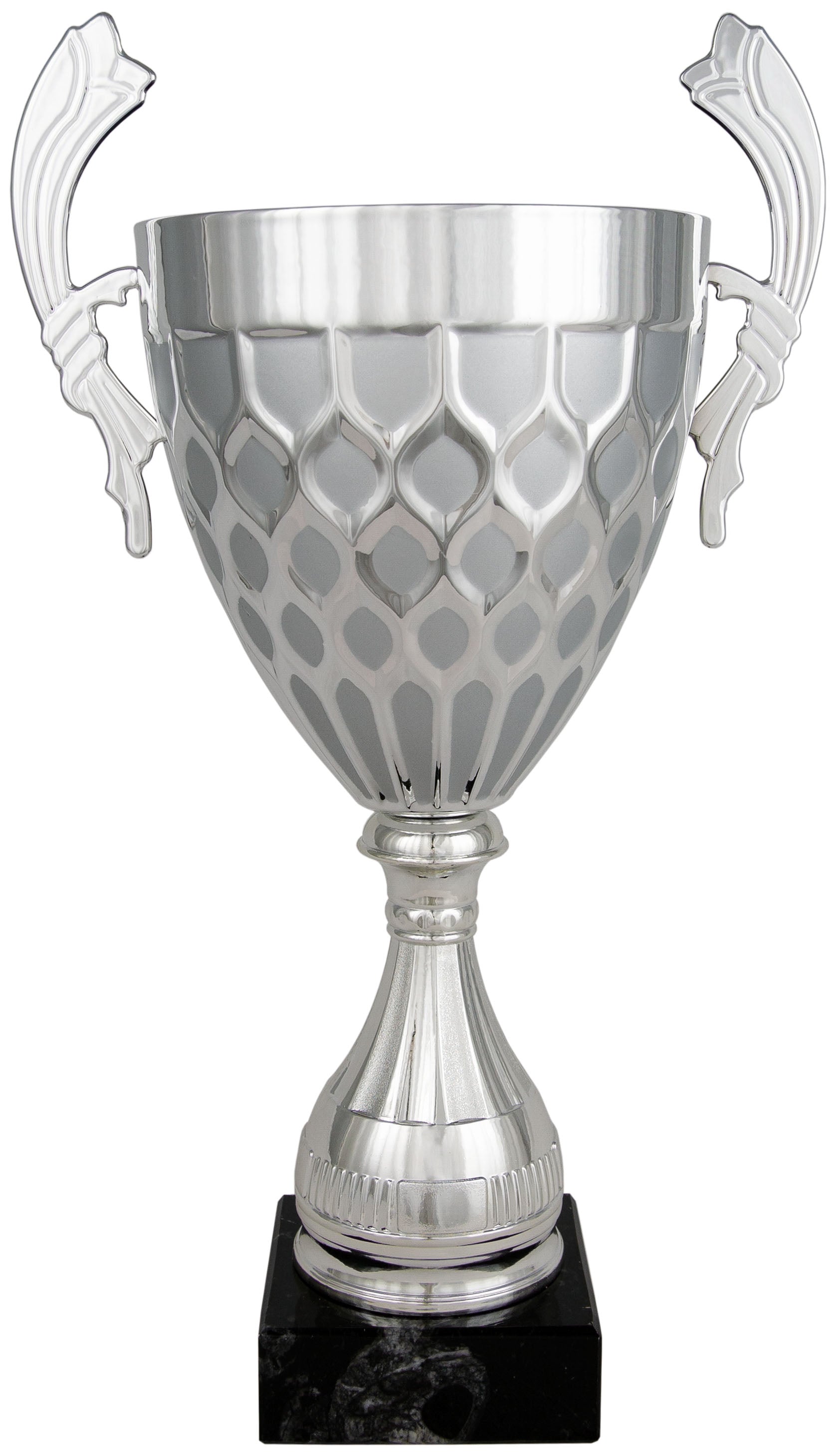 Copa Plateada con Cuenco Liso y Asas Curvas