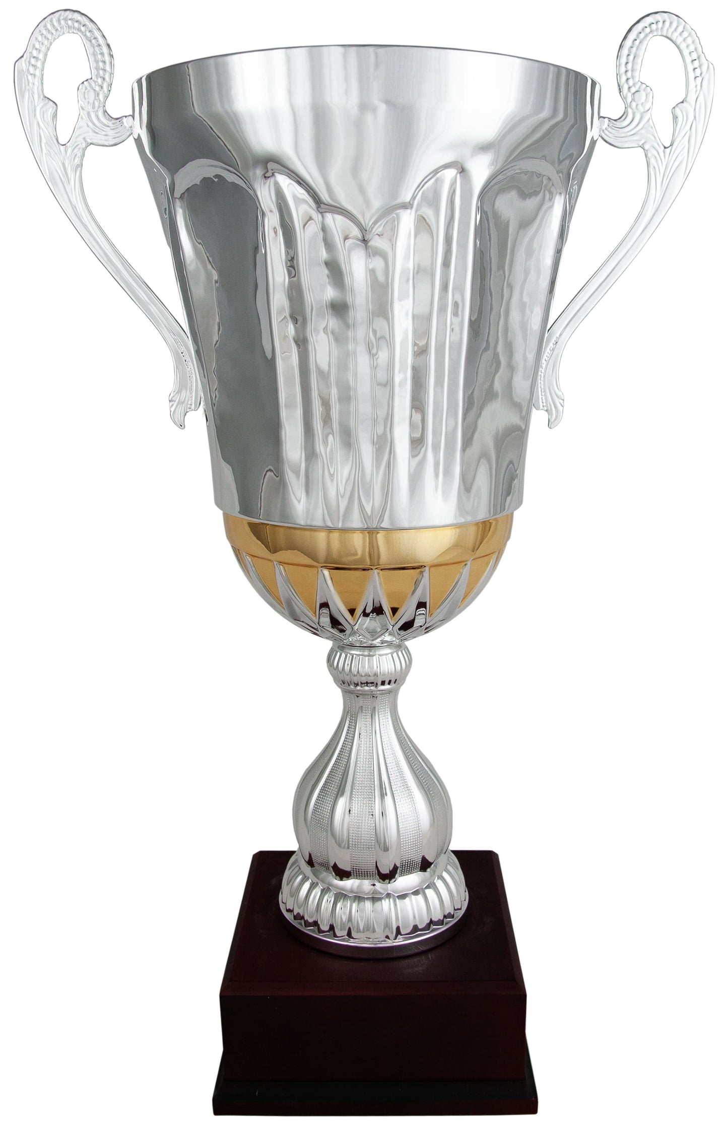 Copa Plateada con Cuenco Panal y Asas de Laurel Grande