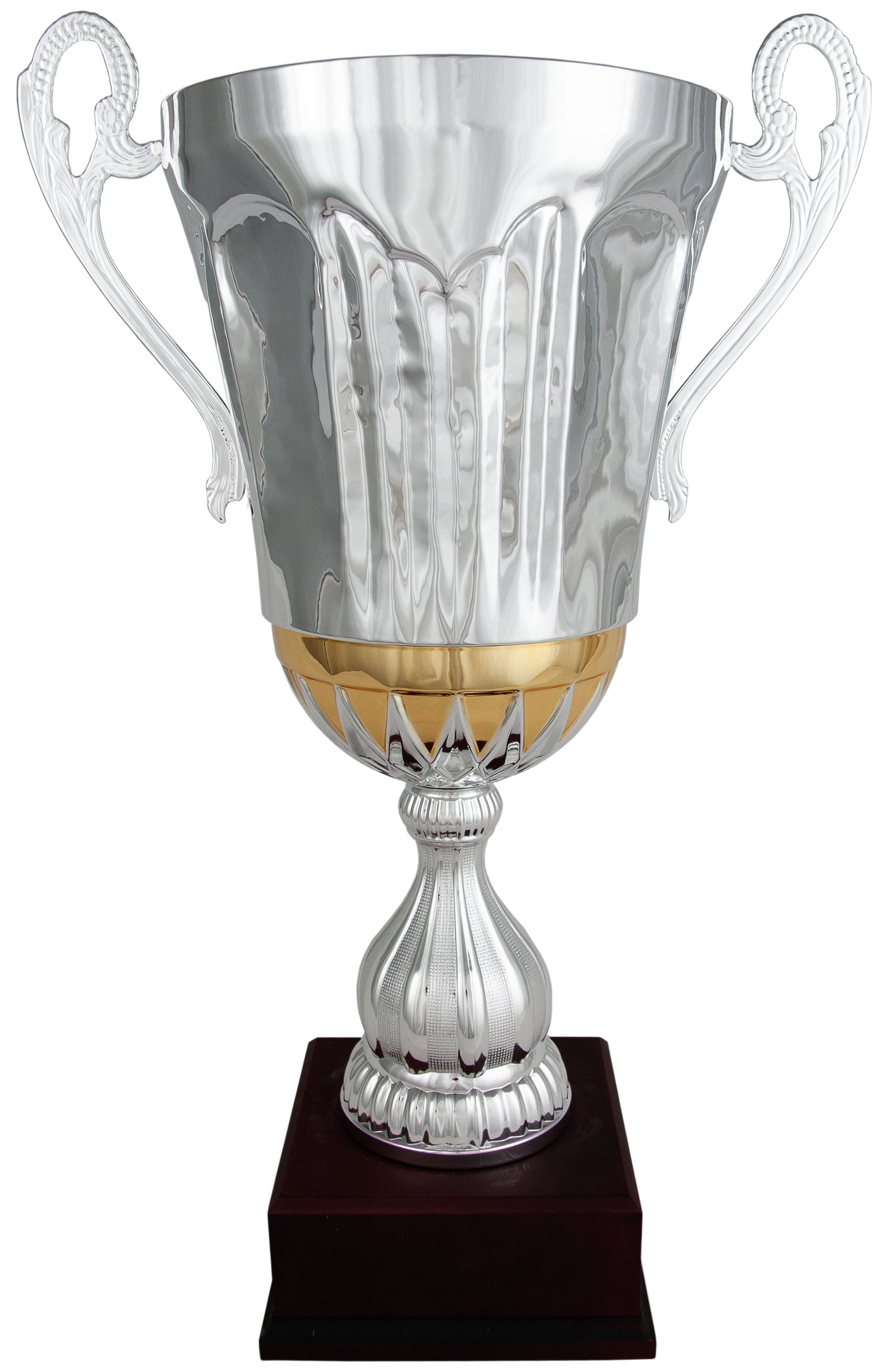 Copa Plateada con Cuenco Panal y Asas de Laurel Grande