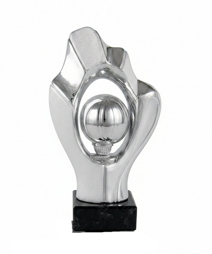 Trofeo Petanca Cromada con Anillos Bicolor