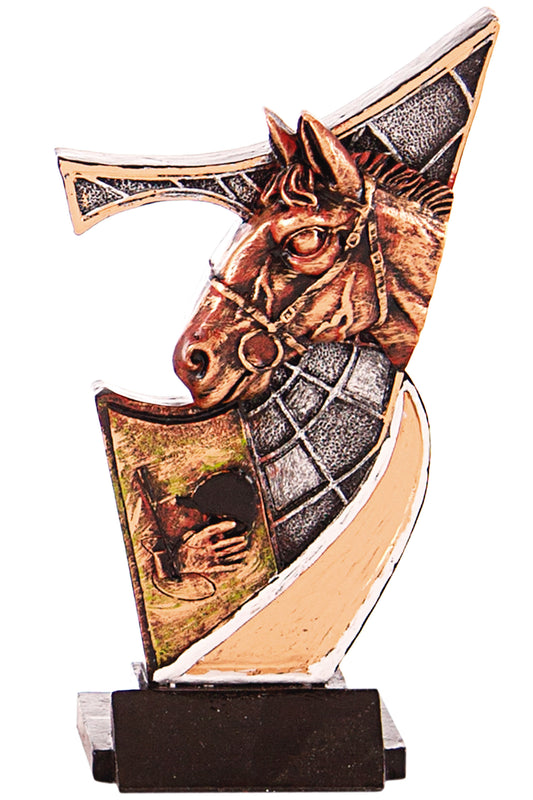 Trofeo Deportivo Escultural Con Cabeza De Caballo Hipica Linea Victoria