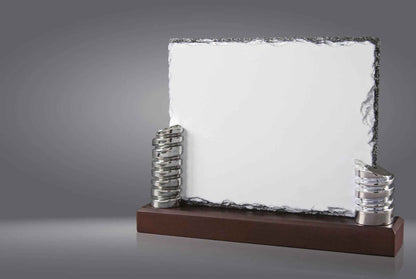 Placa especial pizarra columnas plateadas