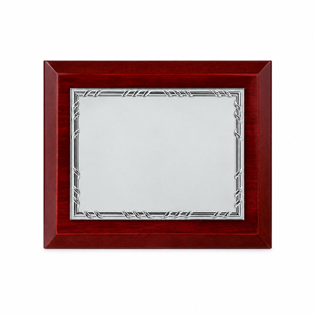 Placa de Madera con Marco Tipo Cuerda Trenzada