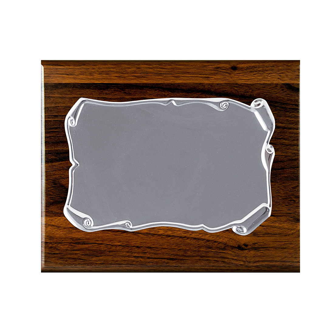 Placa de Madera de Nogal con Marco Ondulado