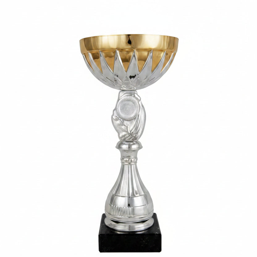 Copa Bicolor Cuenco Dorado Corona Plateada-Trofeos Robles