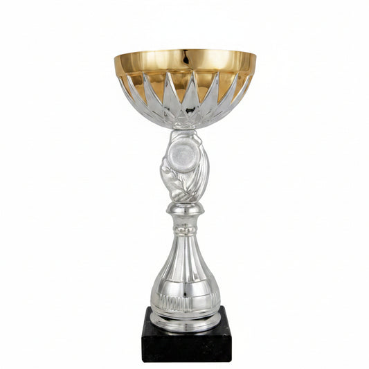 Copa Bicolor Cuenco Dorado Corona Plateada-Trofeos Robles