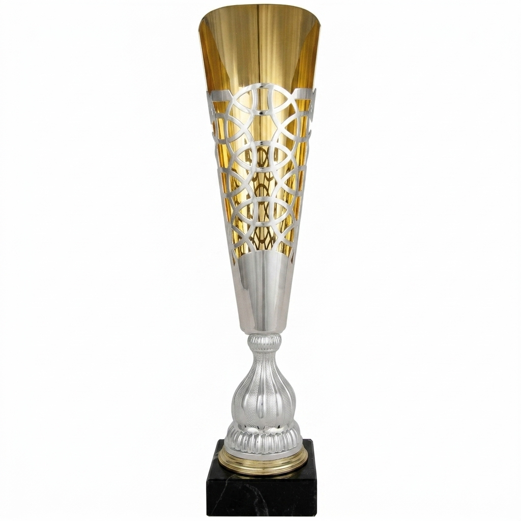 Copa Clásica Bicolor Cáliz Dorado con Celosía Plateada Calada-Trofeos Robles