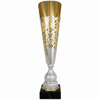 Copa Clásica Bicolor Cáliz Dorado con Celosía Plateada Calada-Trofeos Robles