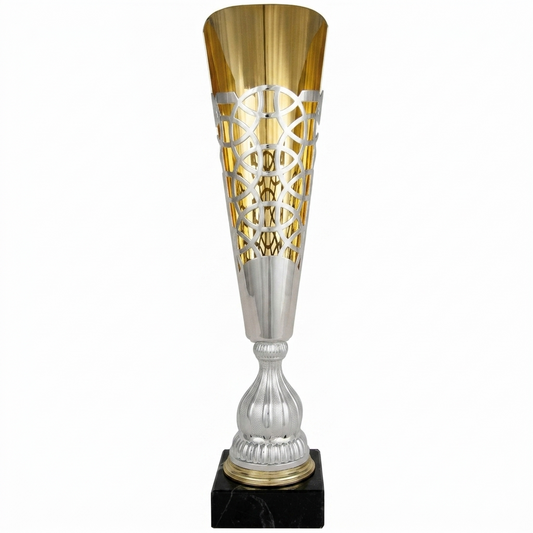 Copa Clásica Bicolor Cáliz Dorado con Celosía Plateada Calada-Trofeos Robles
