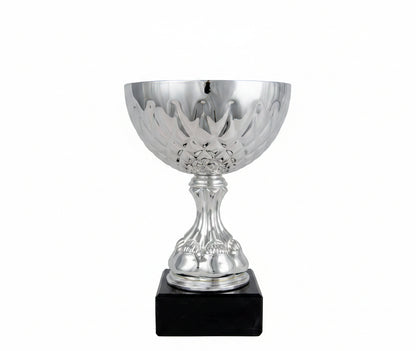 Copa Multiusos Plateada con Base en Estructura de Anillos-Trofeos Robles