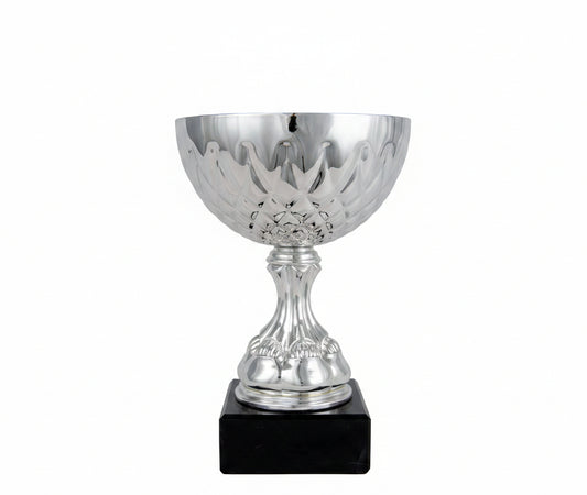 Copa Multiusos Plateada con Base en Estructura de Anillos-Trofeos Robles