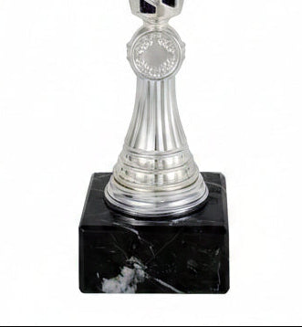 Copa Plateada Cuenco Estrías Tallo Azul Calado-detalle base