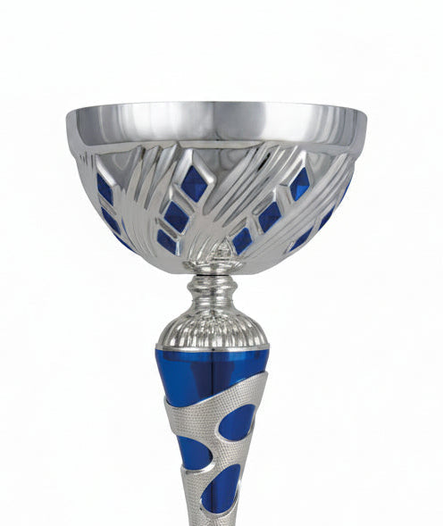 Copa Plateada Cuenco con Rombos Azules-detalle