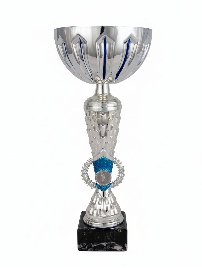 Copa Plateada Cuenco con Flechas Azules-Trofeos Robles