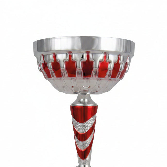 Copa Plateada con Corona Roja Calada-detalle