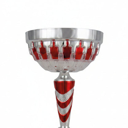 Copa Plateada con Corona Roja Calada-detalle