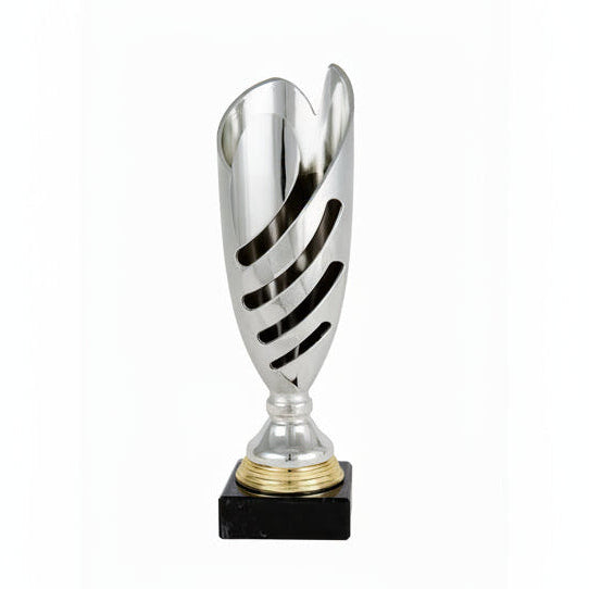 Copa Vanguardia Plateada con Diseño de Llamas Caladas-Trofeos Robles