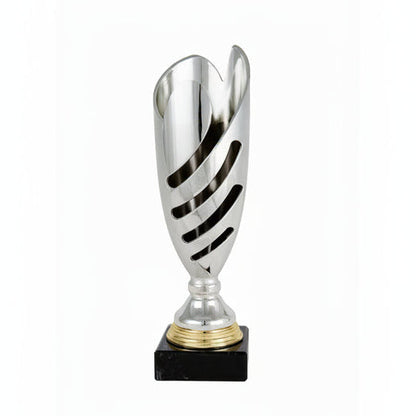 Copa Vanguardia Plateada con Diseño de Llamas Caladas-Trofeos Robles