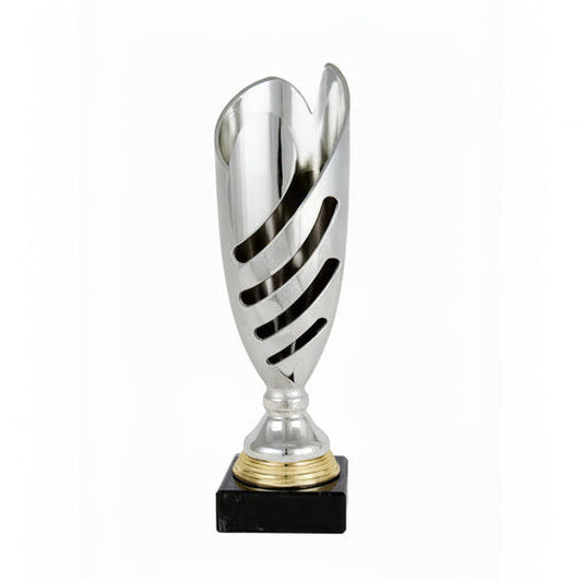 Copa Vanguardia Plateada con Diseño de Llamas Caladas-Trofeos Robles