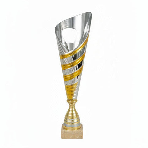 Copa de Gala Plateada con Corona de Puntas Doradas-Trofeos Robles